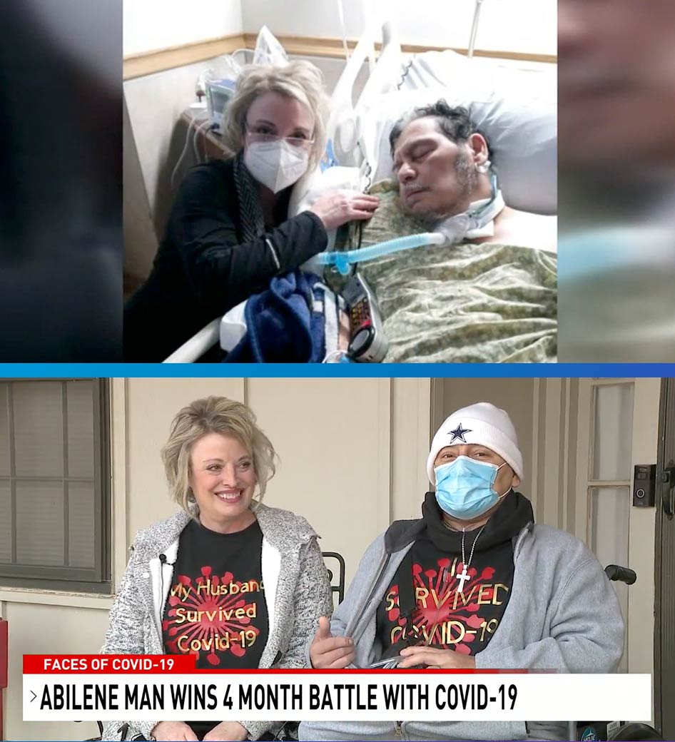 After experiencing bad headaches and shortness of breath, Ray Montelongo of Abilene was admitted to the hospital. The 53 year old had COVID-19. When he was strong enough for rehabilitation, he was transferred to Encompass Health Rehabilitation Hospital of Abilene so he could return home to his wife, at a higher level of independence.