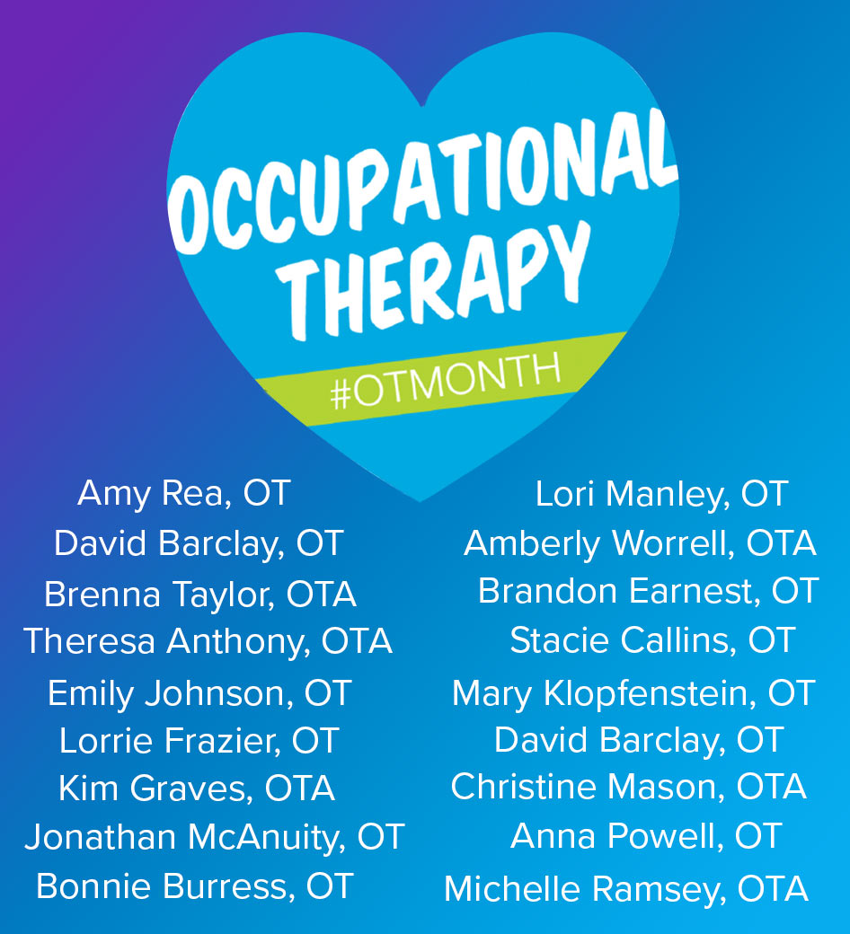 Happy Occupational Therapy Month to all our wonderful therapists.